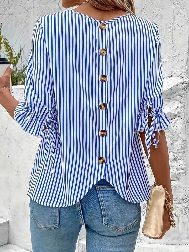 Sienna | Striped Button Detail Blouse