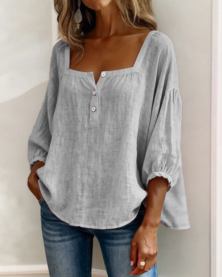 Elena | Relaxed Blouse with Square Neckline