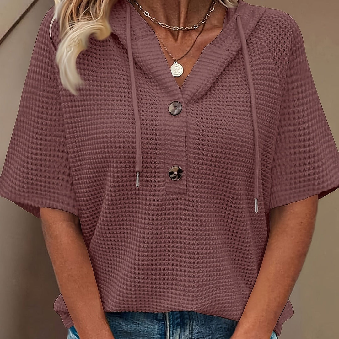 Harper | Casual Button Hoodie Top