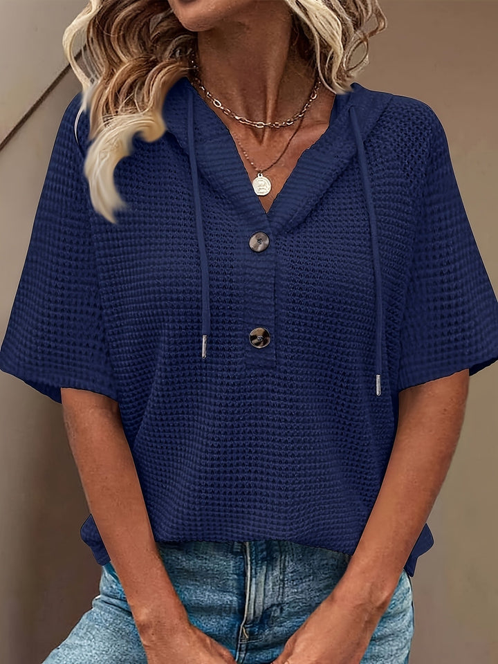 Harper | Casual Button Hoodie Top