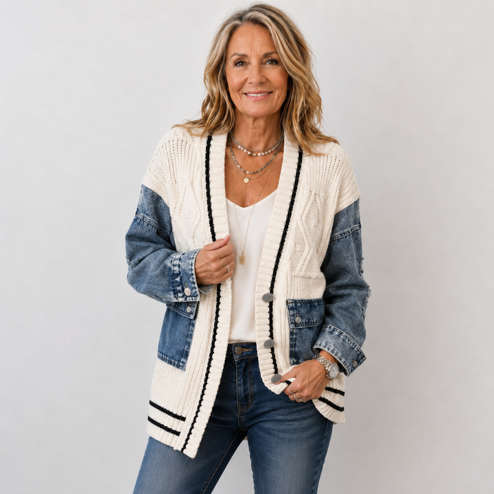 Charlie | Relaxed Patchwork Knit Cardigan