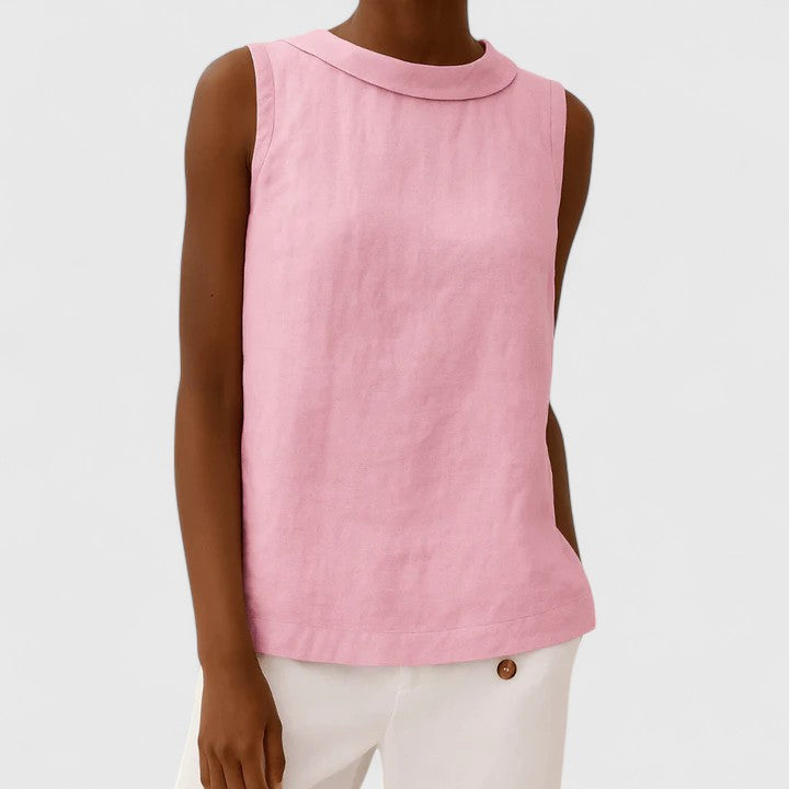 June | Elegant Top with Roll Collar