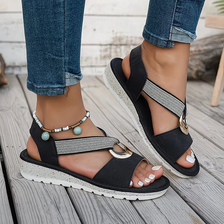 Lorisse | Ring Detail Slingback Sandals