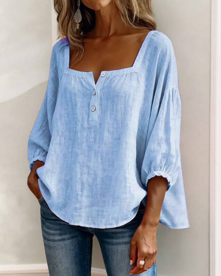 Elena | Relaxed Blouse with Square Neckline