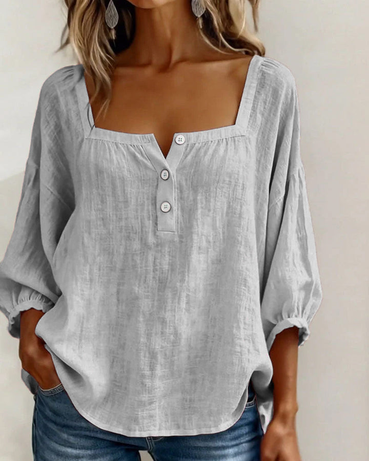 Elena | Relaxed Blouse with Square Neckline