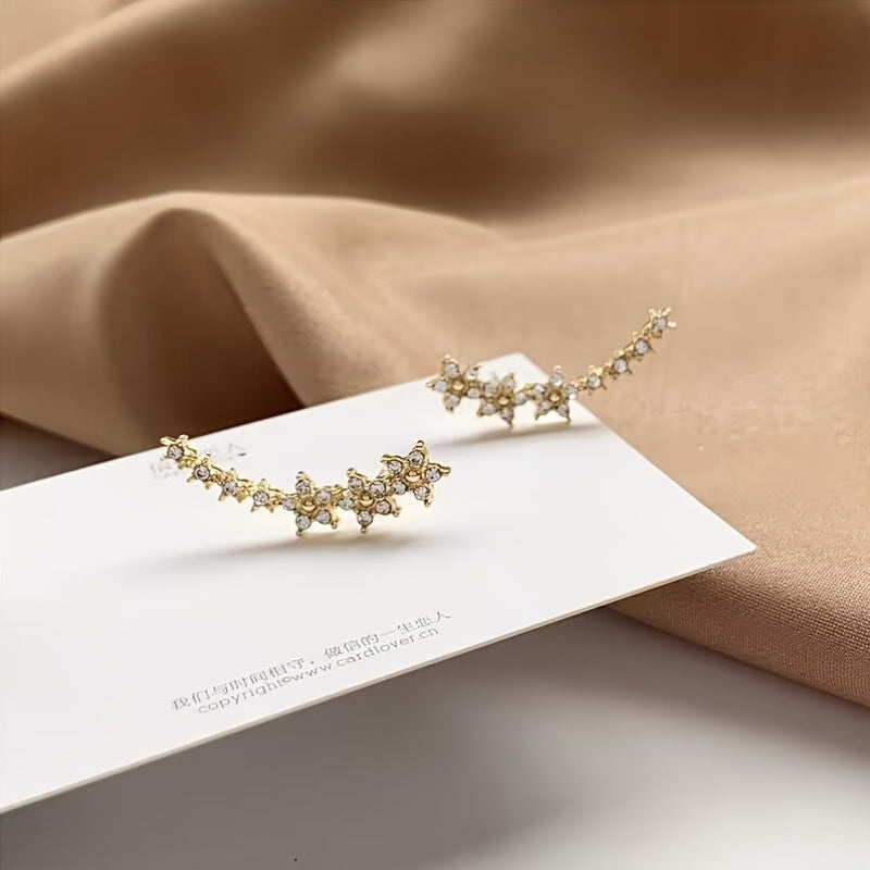 Elegant Floral Ear Climbers