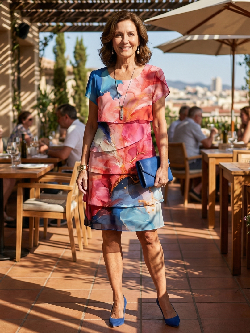 Mira | Elegant Marble Knee Length Dress