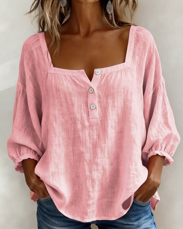 Elena | Relaxed Blouse with Square Neckline