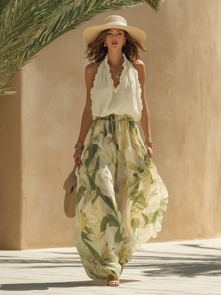 Lysandra | Elegant Printed Lily Fluid Set