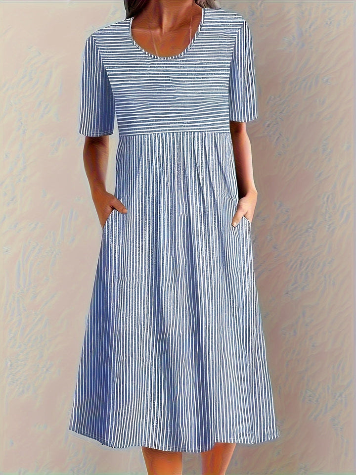 Brienne | Relaxed Striped Midi Dress