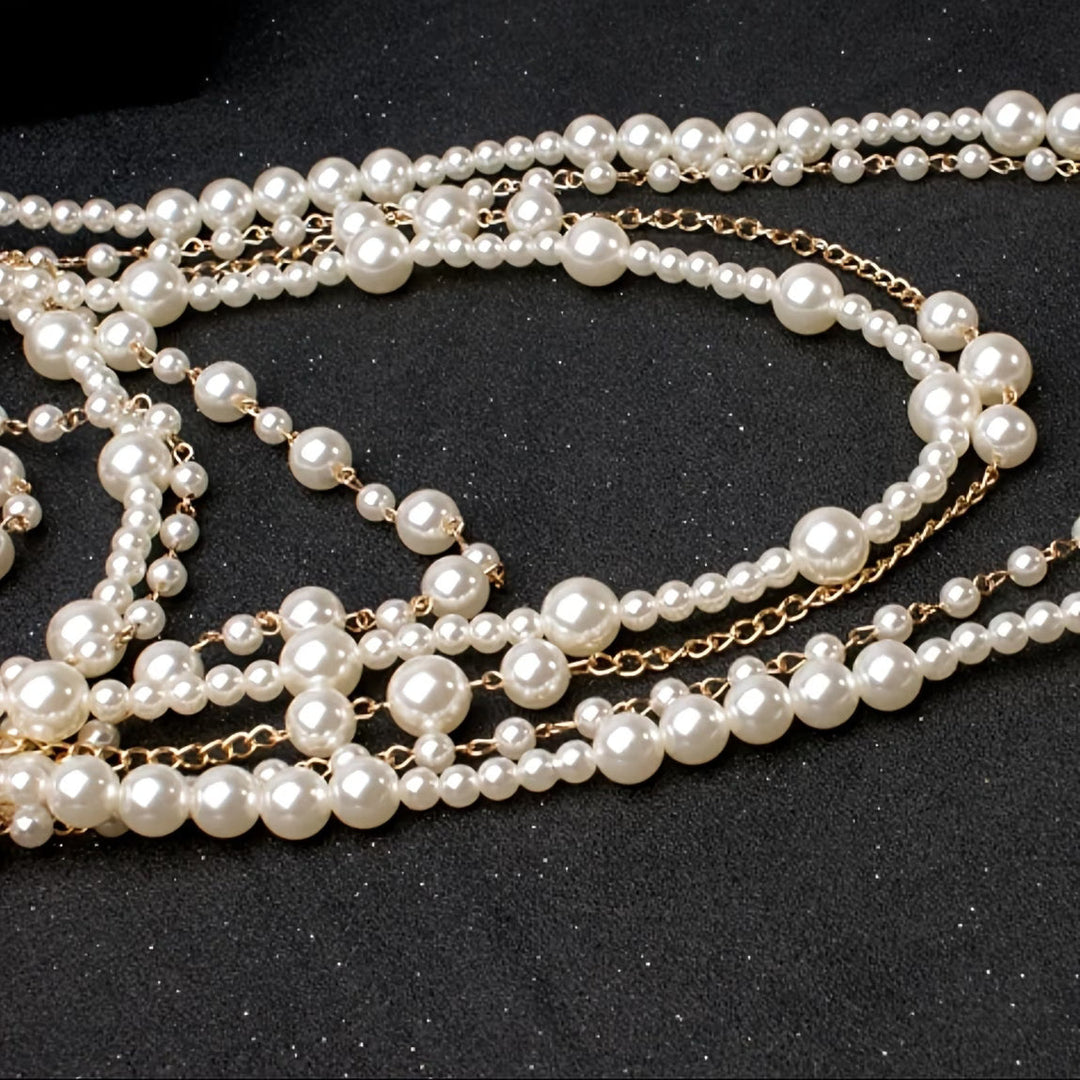 Boho Multi-Layered Pearl Statement Set