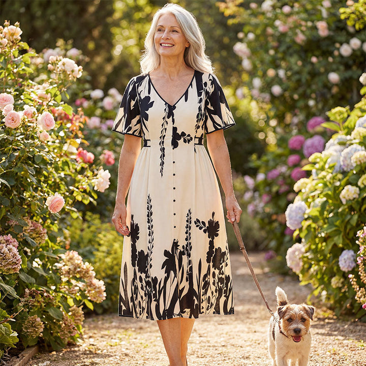 Charlotte | Women’s Elegant V-Neck A-Line Dress