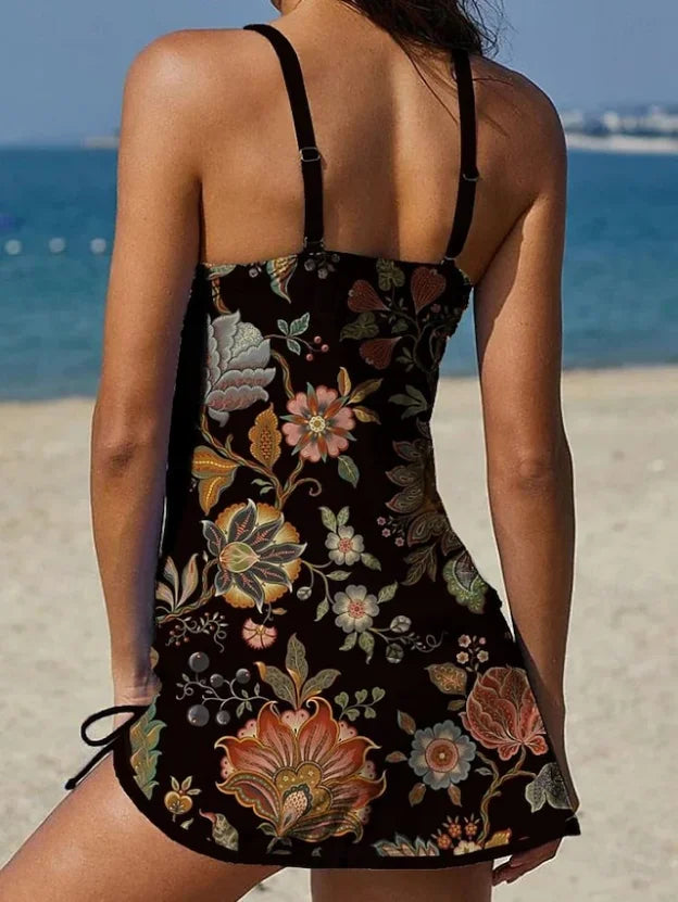 Camila | Floral Graphic Tankini Set with Shorts