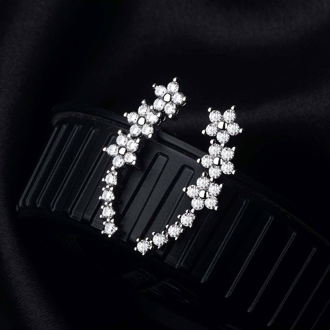 Elegant Floral Ear Climbers