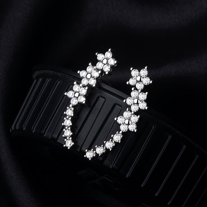 Elegant Floral Ear Climbers