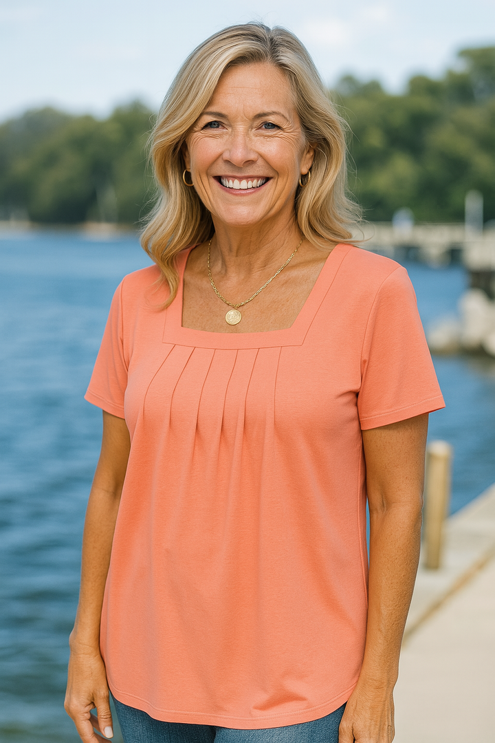 Colleen | Pleated Comfort Top - Everyday Confidence