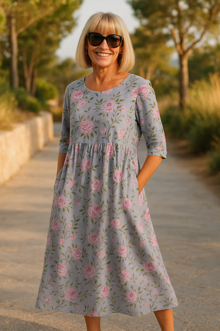 Elize - Relaxed Midi Dress - Effortless Elegance