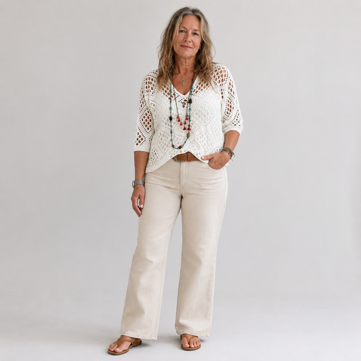 Christel | Breezy Crochet Batwing Top