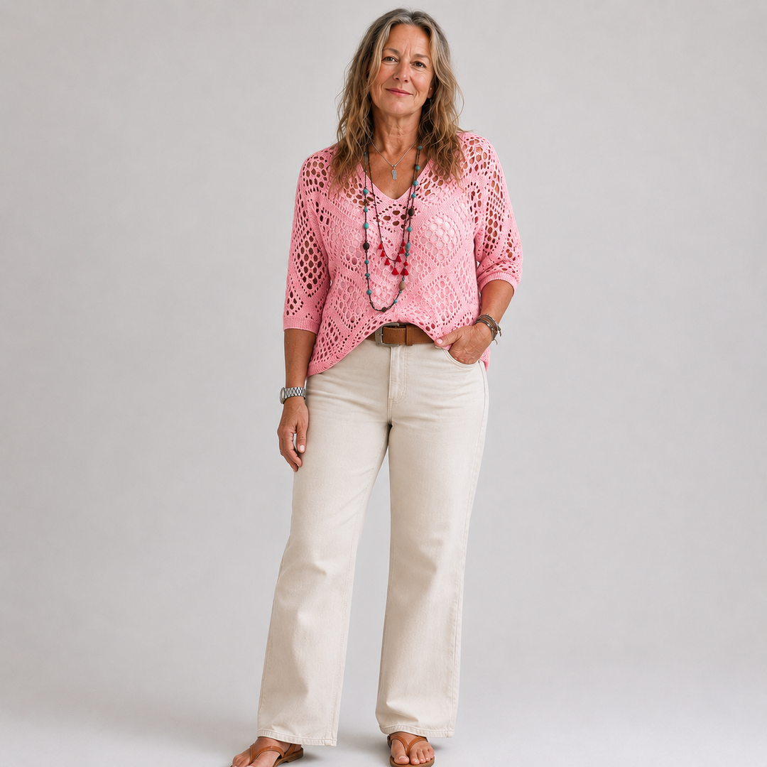 Christel | Breezy Crochet Batwing Top