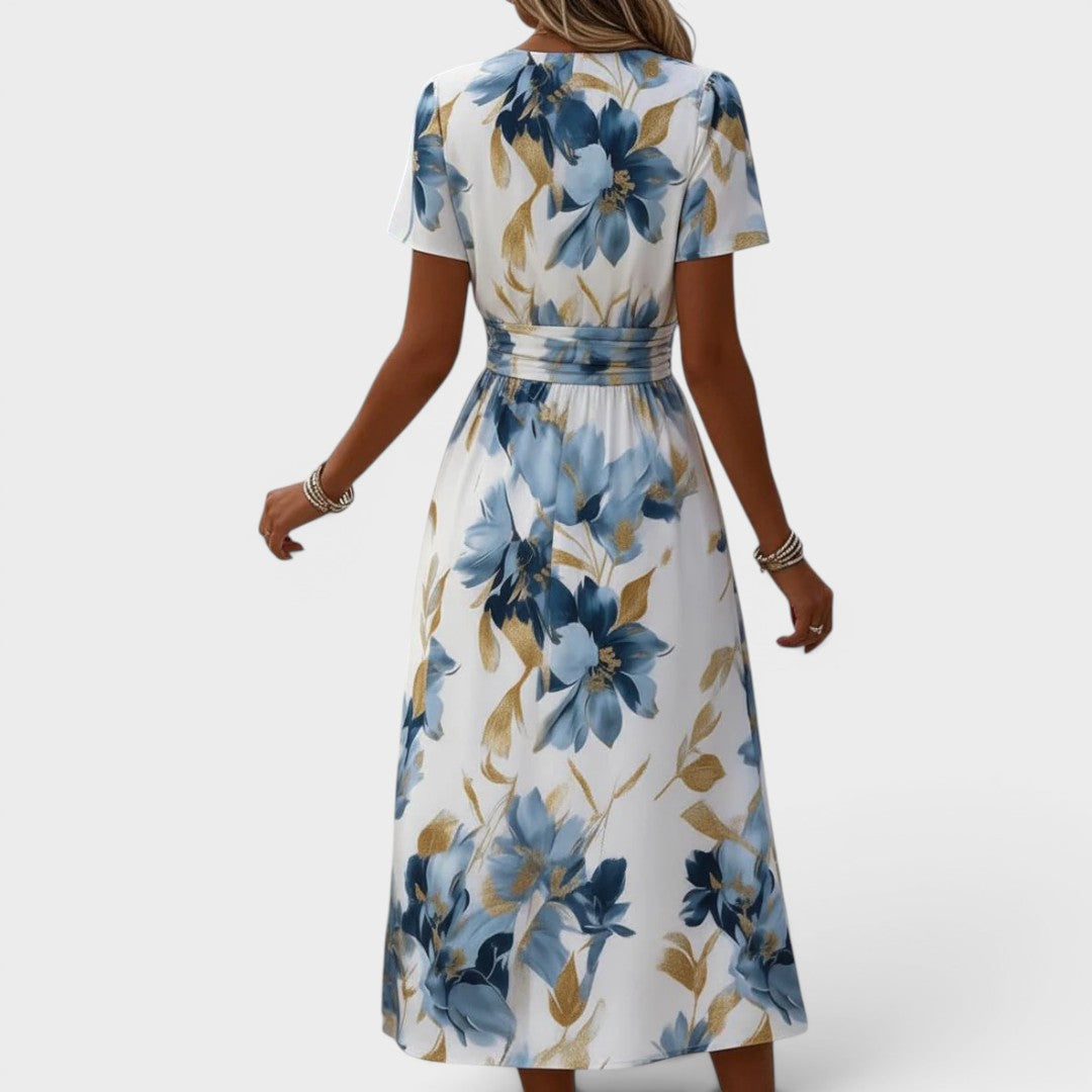 Carolyn | Elegant Flowing Floral Midi Dress