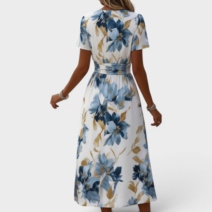 Carolyn | Elegant Flowing Floral Midi Dress