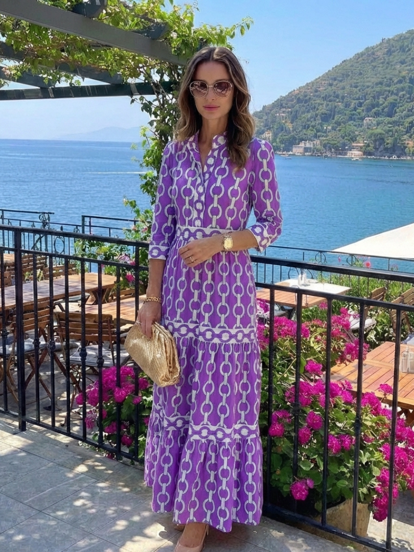 Ysolde | Three Quarter Sleeve Midi Dress