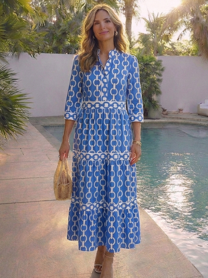 Ysolde | Three Quarter Sleeve Midi Dress