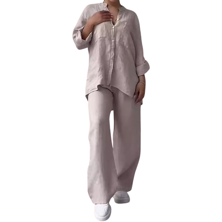 Jessica | Relaxed Flowing Shirt & Wide Leg Pants Set