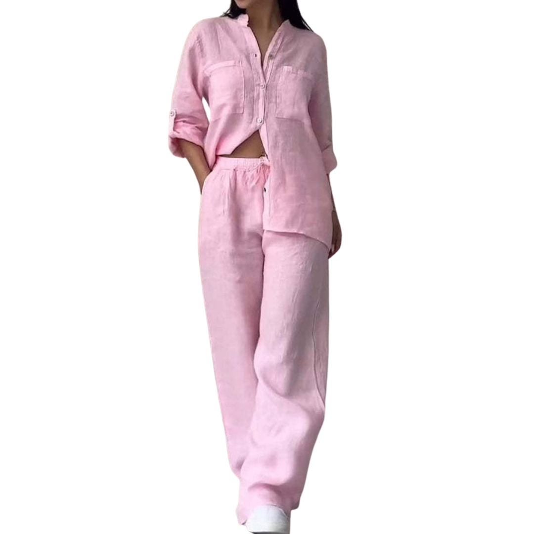 Jessica | Relaxed Flowing Shirt & Wide Leg Pants Set