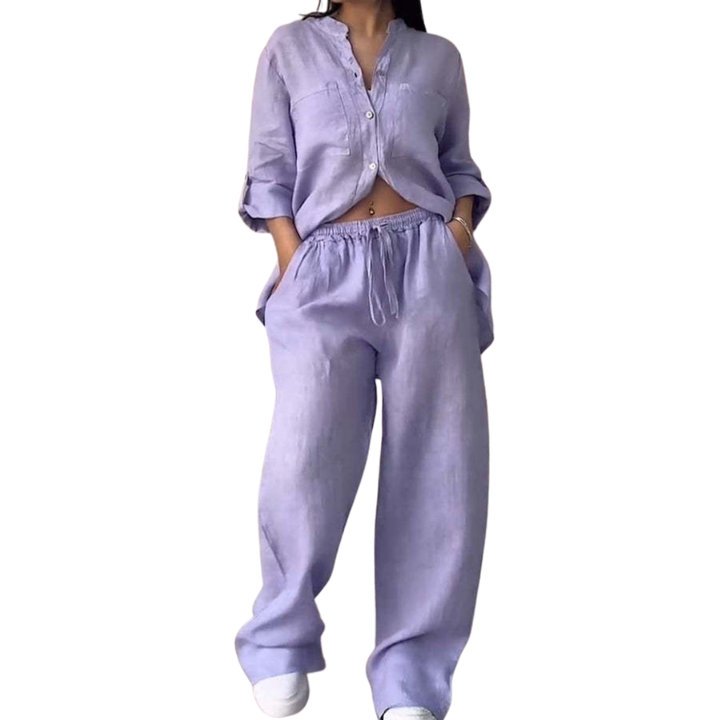 Jessica | Relaxed Flowing Shirt & Wide Leg Pants Set