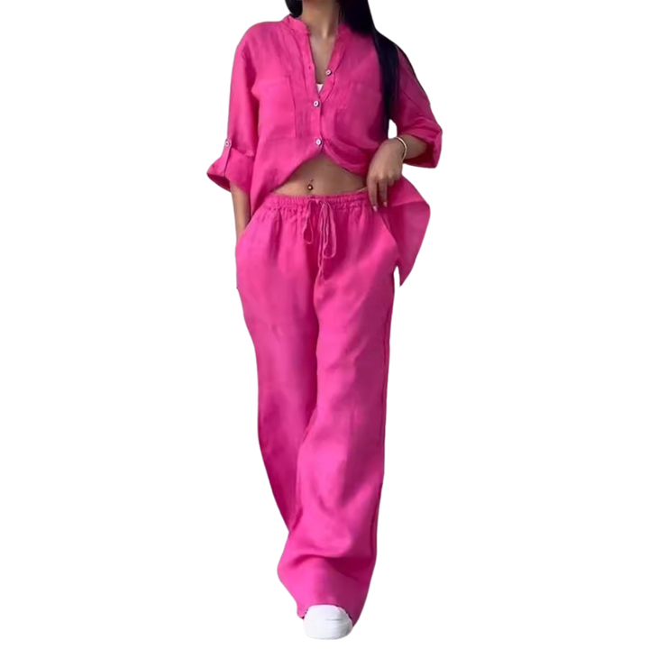 Jessica | Relaxed Flowing Shirt & Wide Leg Pants Set