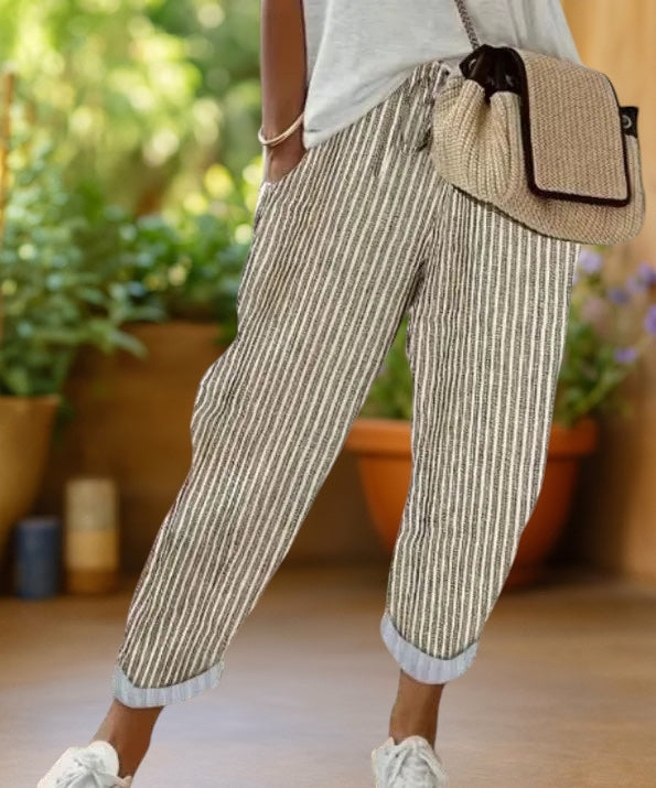 Ola | Striped Drawstring Pants