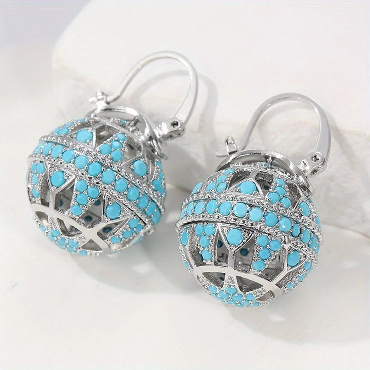 Gilded Turquoise Mandala Earrings