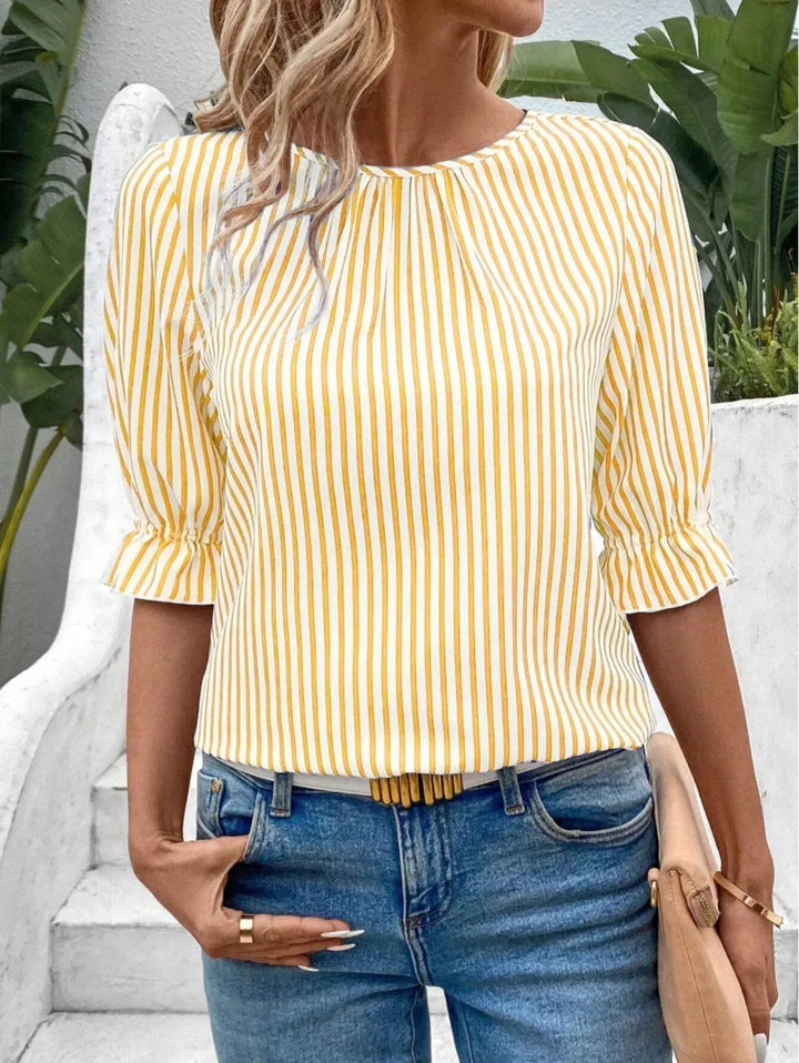 Sienna | Striped Button Detail Blouse