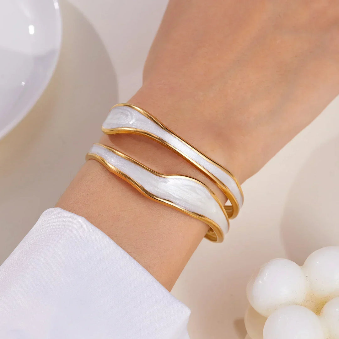 Modern Wave Stainless Steel Bracelet