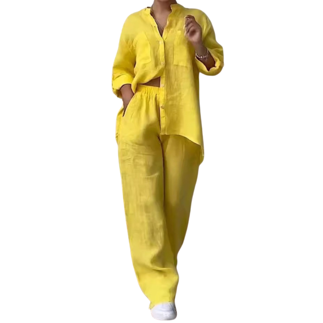 Jessica | Relaxed Flowing Shirt & Wide Leg Pants Set