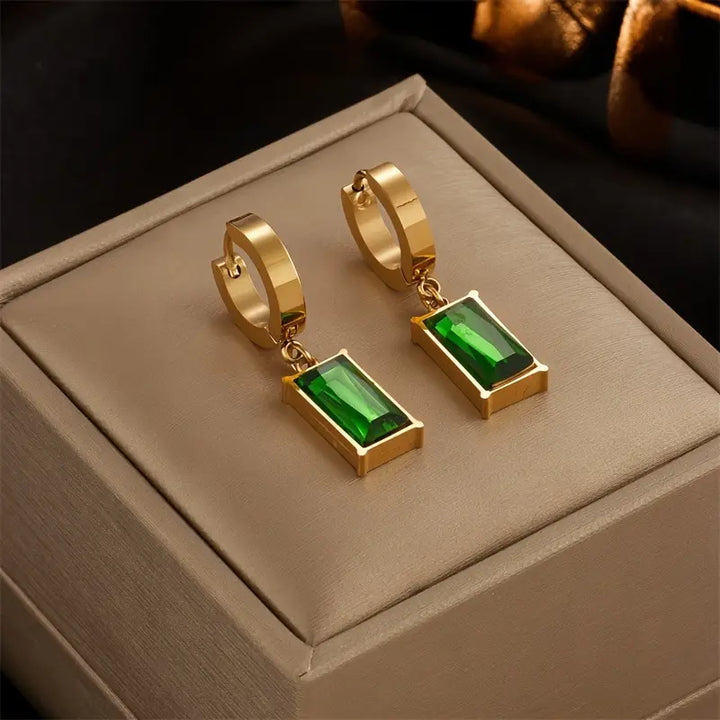 Luxe Emerald Necklace & Earring Set