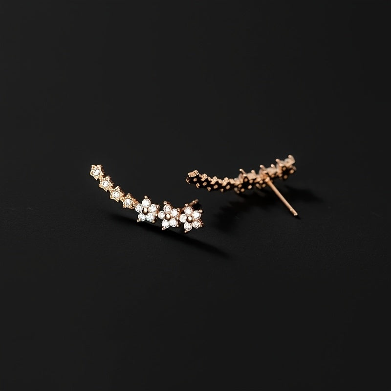 Elegant Floral Ear Climbers