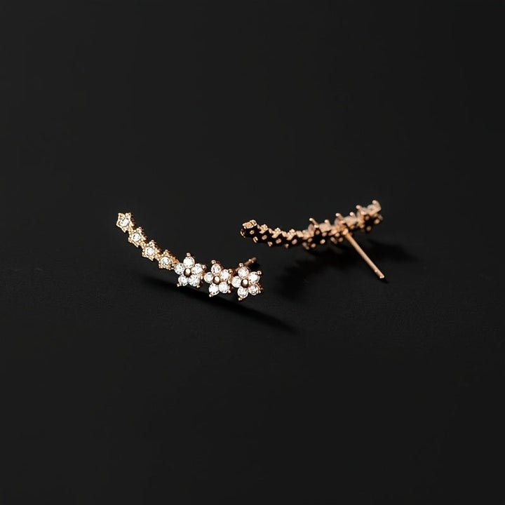 Elegant Floral Ear Climbers