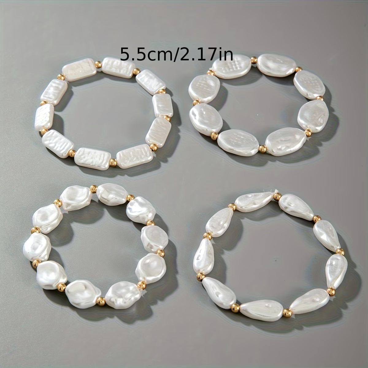 Pearl Statement Bracelet Set of 4
