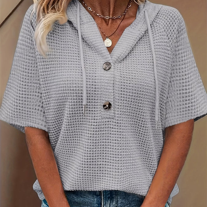 Harper | Casual Button Hoodie Top
