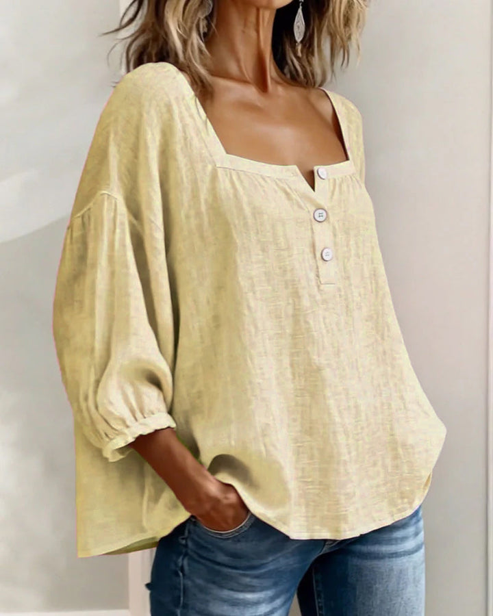 Elena | Relaxed Blouse with Square Neckline