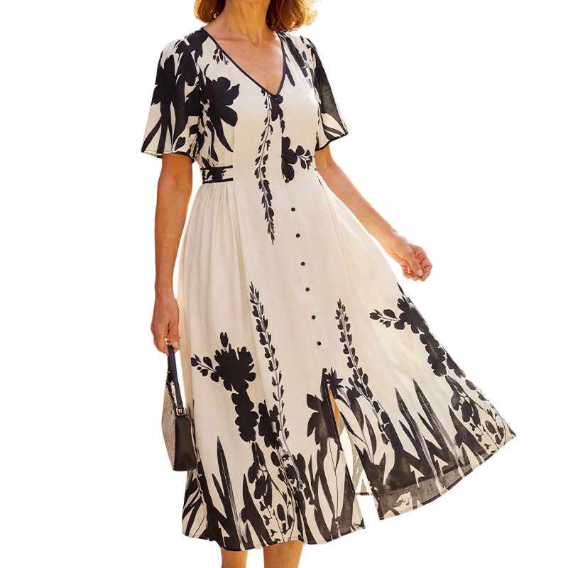 Charlotte | Women’s Elegant V-Neck A-Line Dress
