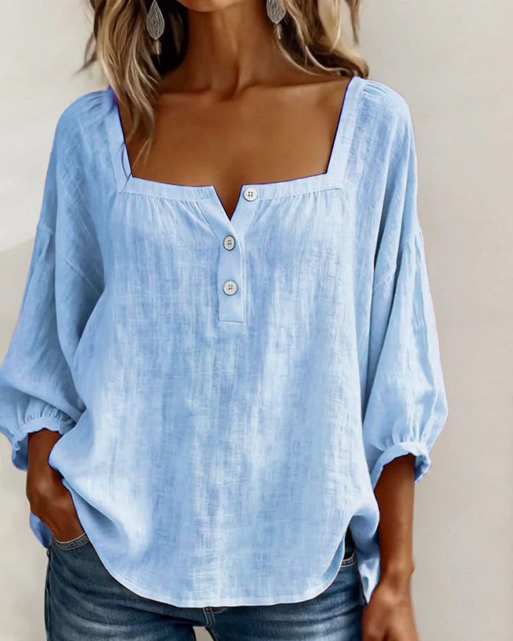 Elena | Relaxed Blouse with Square Neckline