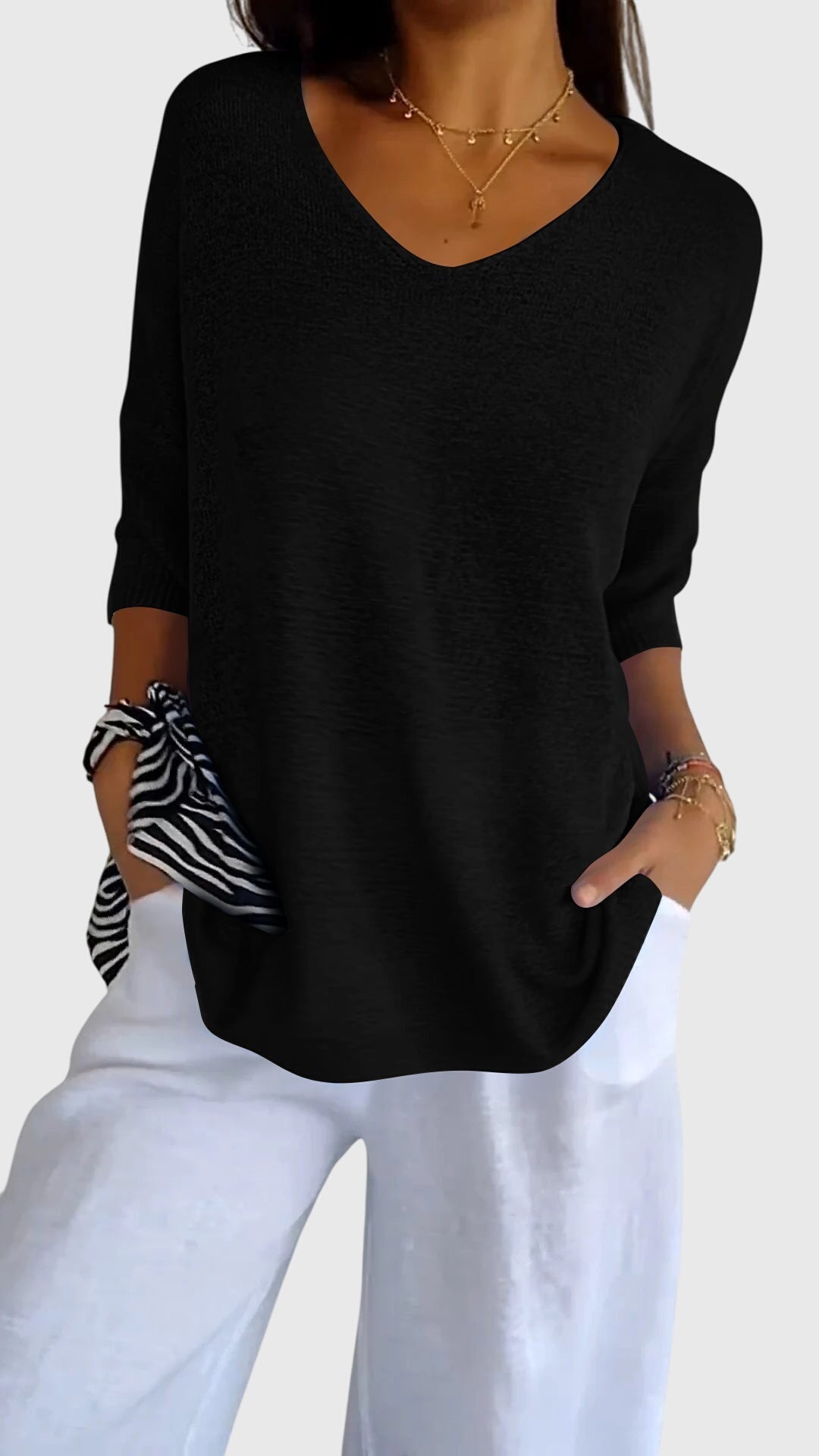 June | Elegant V-Neck Top