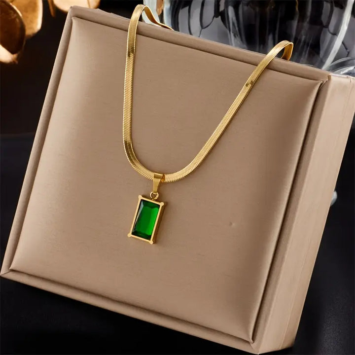 Luxe Emerald Necklace & Earring Set
