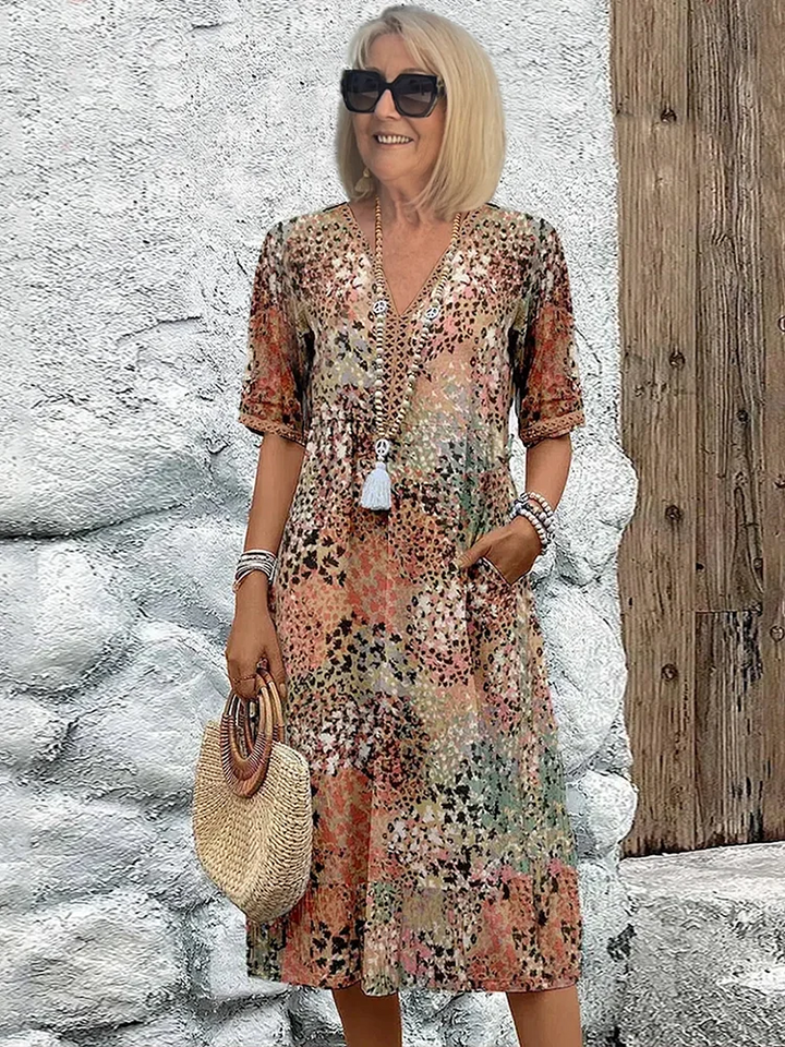 Véronique | Elegant Fluid Midi Dress
