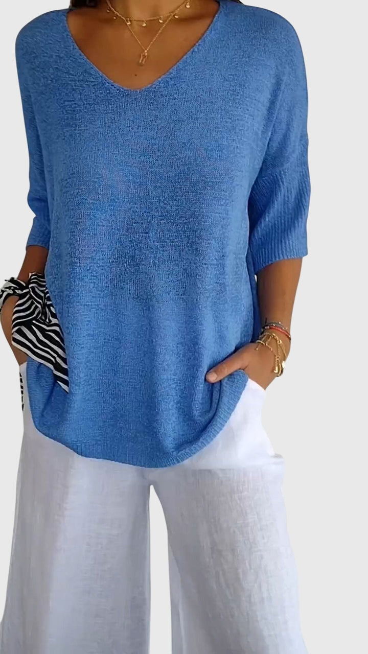 June | Elegant V-Neck Top