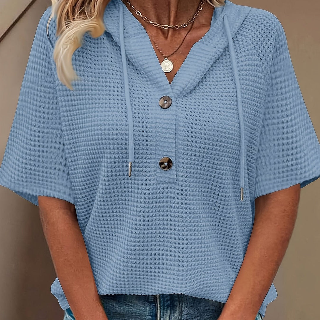 Harper | Casual Button Hoodie Top