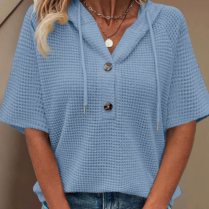 Harper | Casual Button Hoodie Top